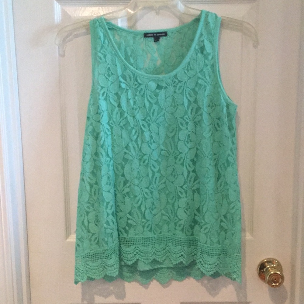 Cable & Gauge size L lace top